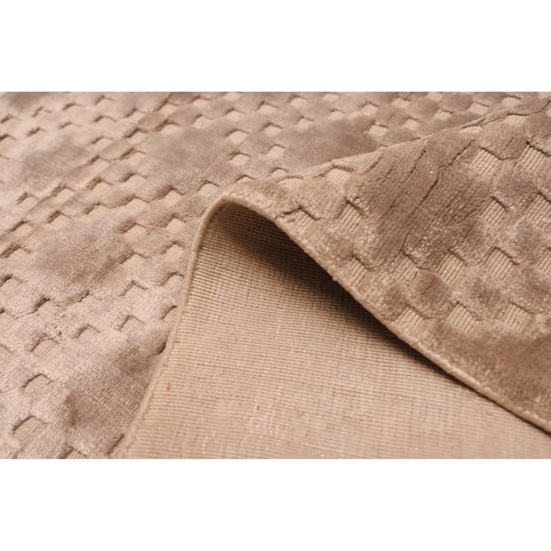 ECARPETGALLERY Hand Loomed Loreto Taupe Viscose Rug - 5'8 x 7'9