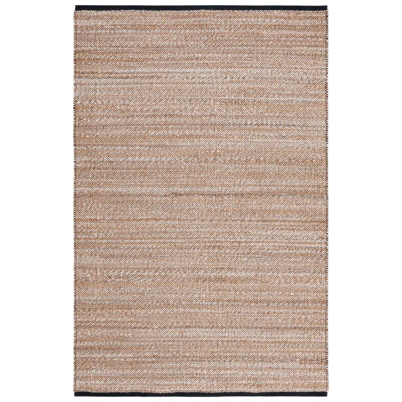 SAFAVIEH Handmade Natural Fiber Kjerstin Farmhouse Jute Rug - 6' Square - Natural/Black