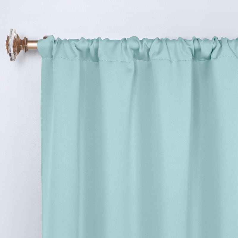 Superior Solid Machine Washable Room Darkening Semi-Blackout Curtains, Set of 2