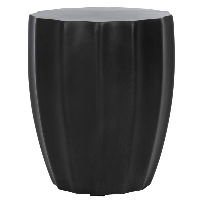 SAFAVIEH Nhuong Indoor/ Outdoor Modern Black Concrete Round Accent Table - 15.3" W x 15.3" L x 17.7" H - 15Wx15Dx18H