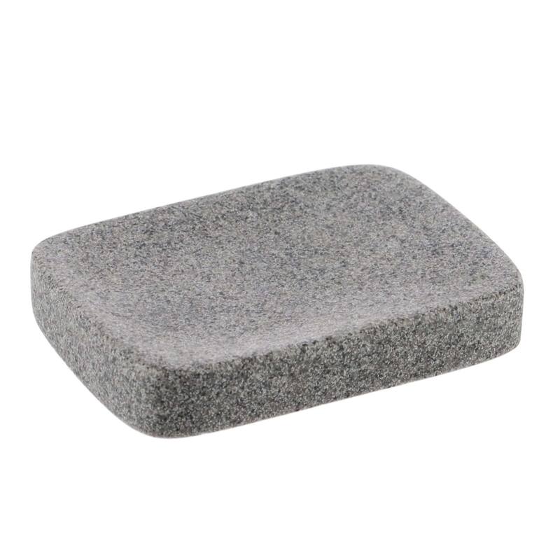 Rectangular Grey Granite Soap Dish Cup Dispenser