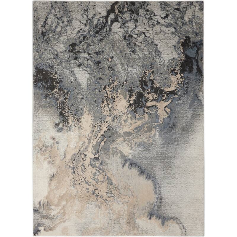 Cakux Power Loomed Abstract Modern Stain Resistant Area Rug By HomeRoots