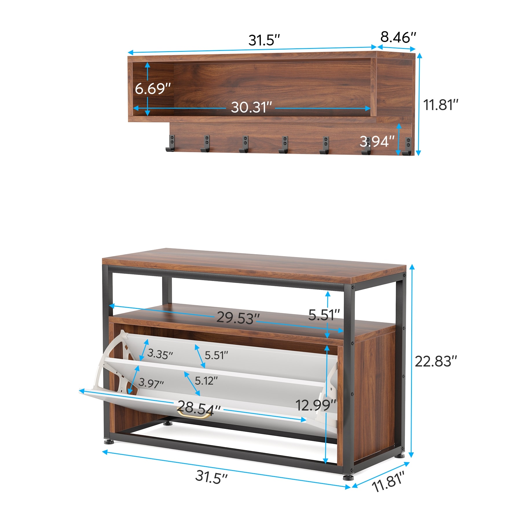 Shoe & coat rack on sale cabinet