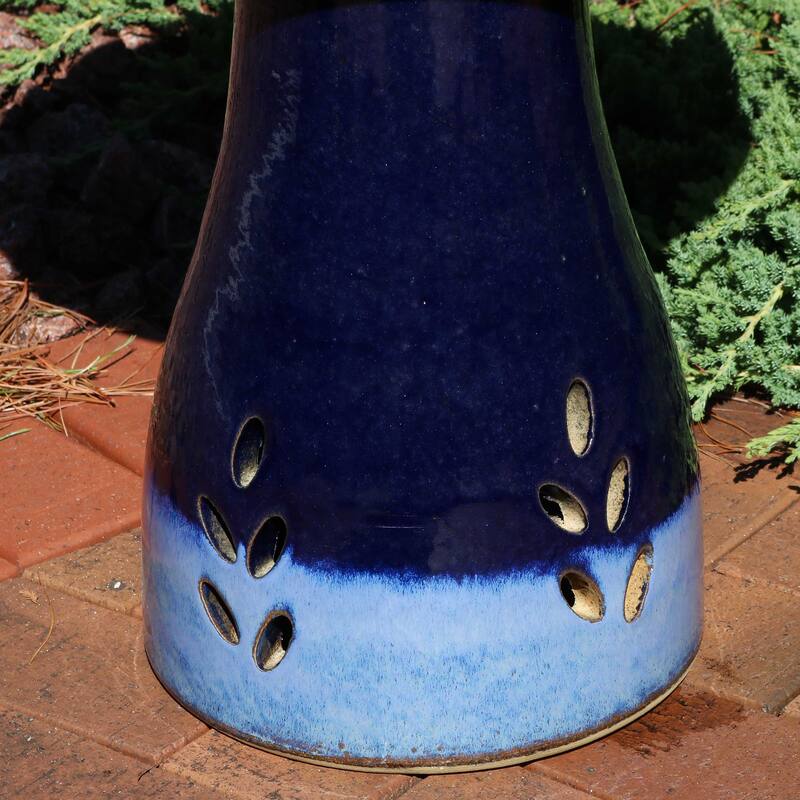 Sunnydaze Classic Outdoor Ceramic Bird Bath - UV/Frost Resistant