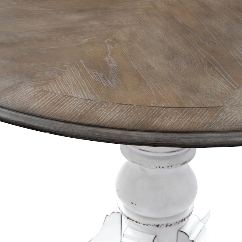 Magnolia Manor Antique White Weathered Bark Drop Leaf Table