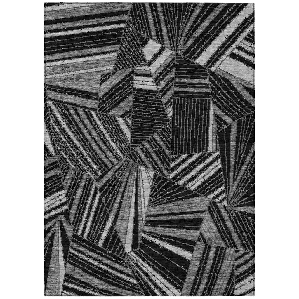 HomeRoots Geometric Transitional Rectangle Outdoor Rug