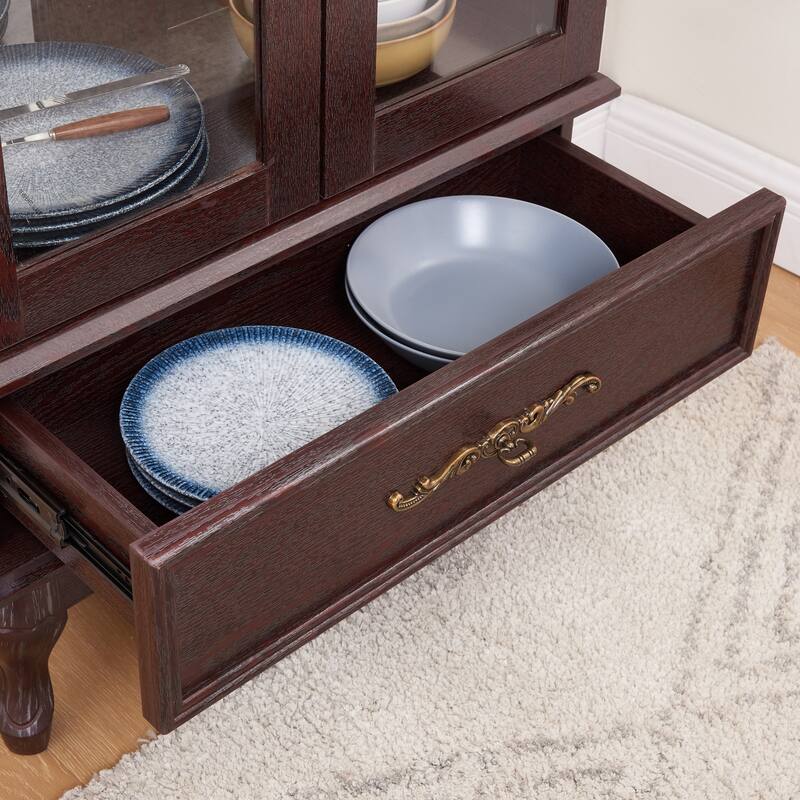 Display case with tempered glass door