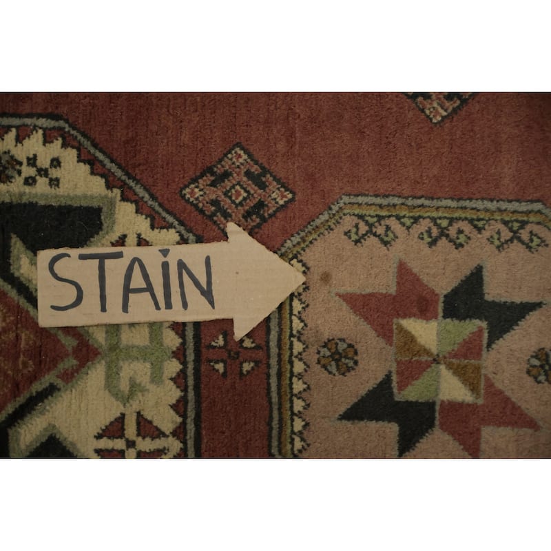 Hand Knotted Oriental 100% Wool Carpet Traditional Geometric Oranges & Rust Balouch Area Rug - 9' 9'' X 6' 7''