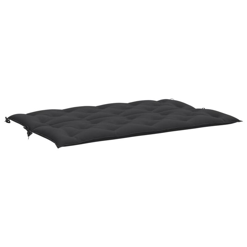 Claire Outdoor Cushion for Bench, 59 Inch, Black Tufted Oxford Fabric