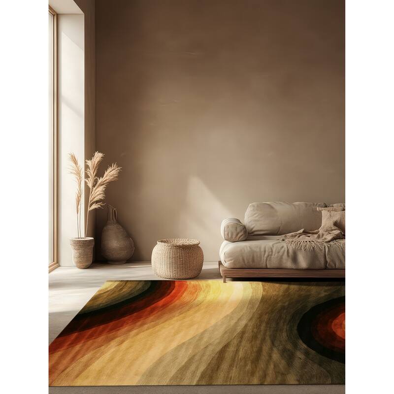Multicolored Contemporary Abstract Desertland Area Rug - Elegant and Timeless Design