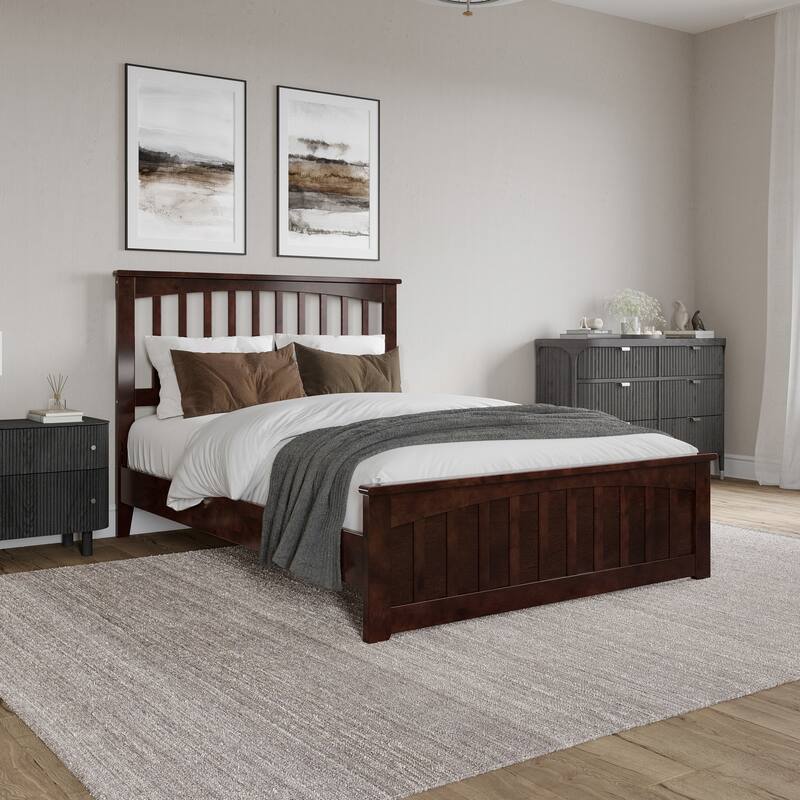 Becket Solid Wood Low Profile Platform Bed with Matching Footboard