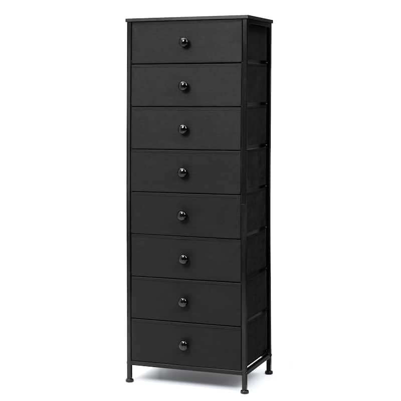 VredHom 8 Dresser Vertical Storage Tower Cabinet - Black