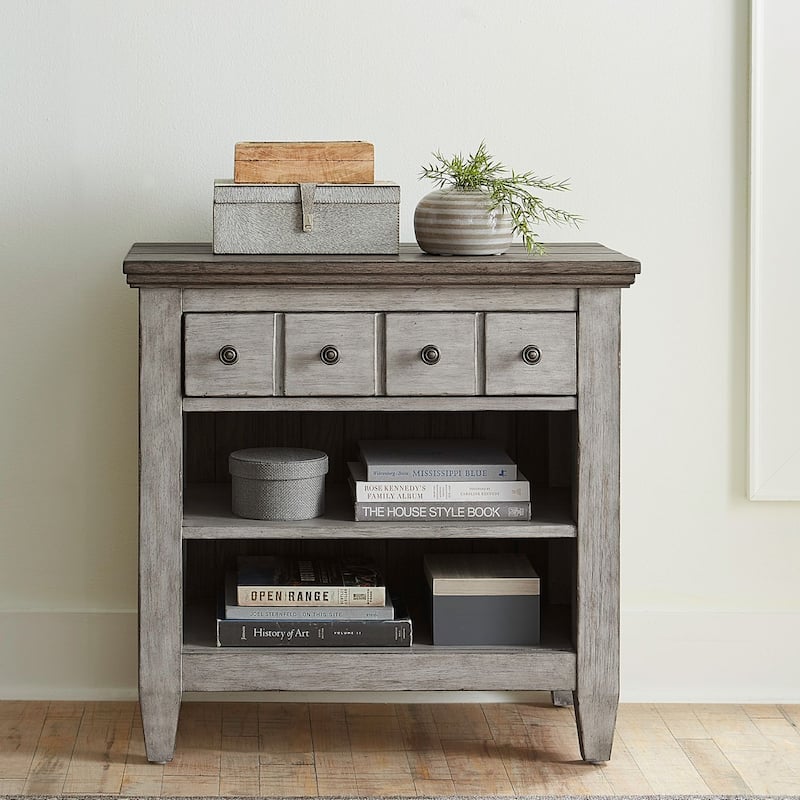 Heartland Antique White 1-Drawer Night Stand Charging Station - Antique White