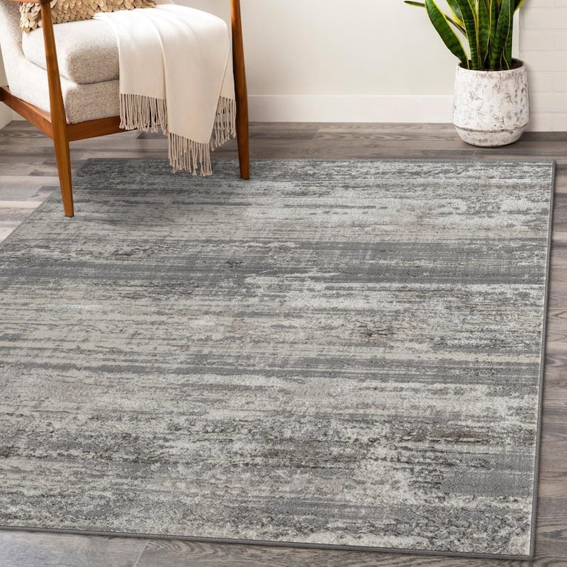 Luxe Weavers Modern Abstract Textured Area Rug for Living Room and Bedrooms - 5' x 7' - Grey