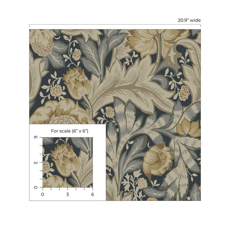 NextWall Acanthus Garden Floral Peel and Stick Wallpaper