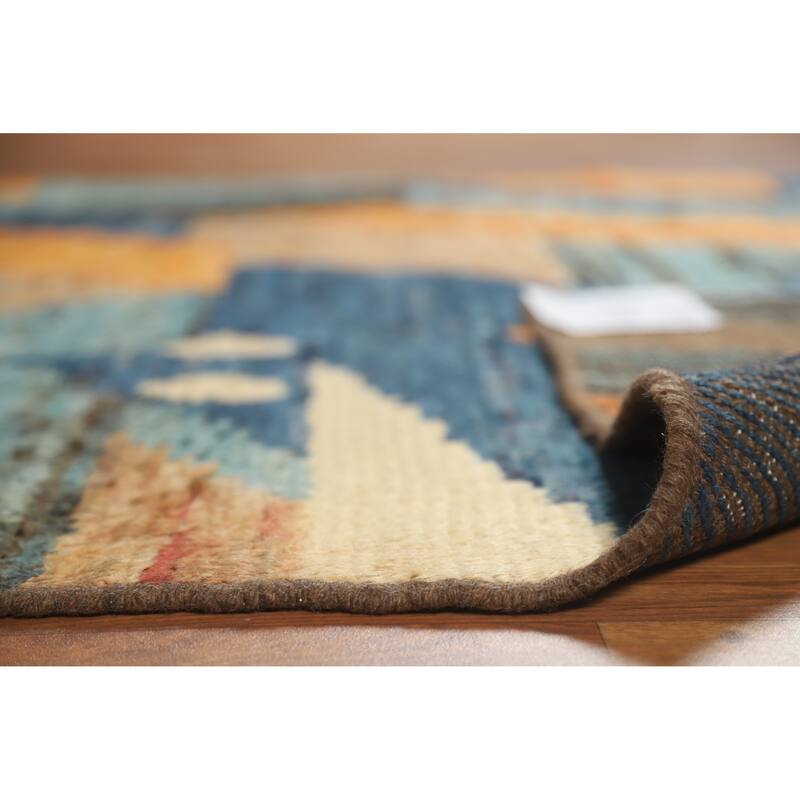 Abstract Geometric Moroccan Oriental Area Rug Hand-Knotted Wool Carpet - 5'5" x 7'9"