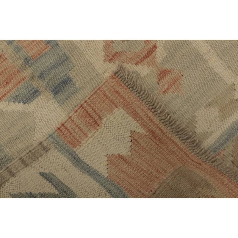 Hand Woven Oriental 100% Wool Carpet Southwestern Tribal Multi-Colored Kilim Runner Rug - 9' 7'' X 2' 9''