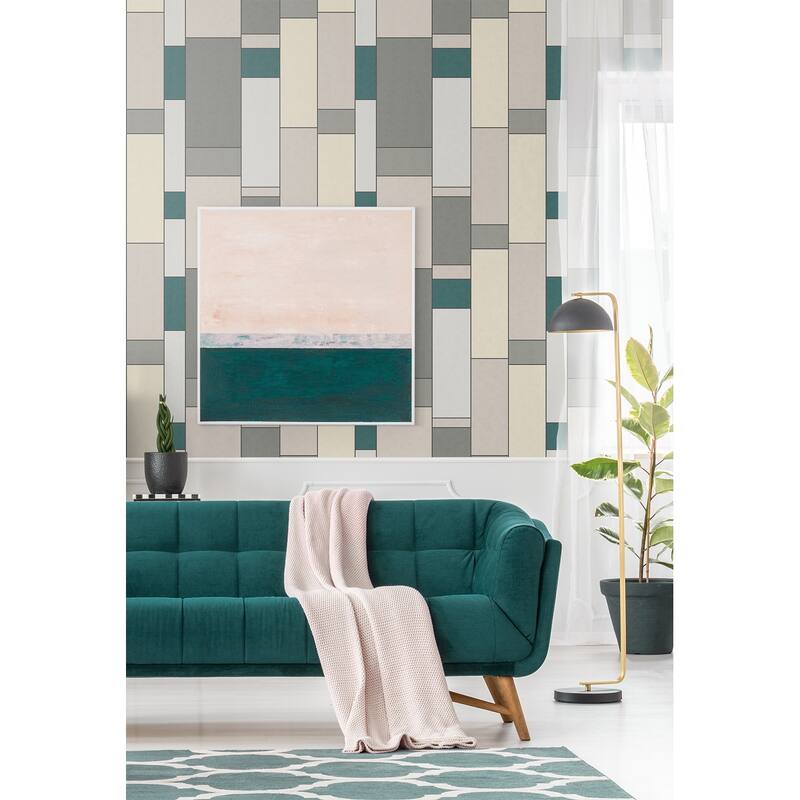 Seabrook Designs De Stijl Geometric Unpasted Wallpaper