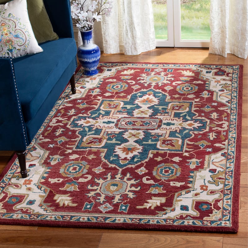 SAFAVIEH Handmade Aspen Renske Boho Tribal Wool Rug - 4' x 6' - Red/Blue