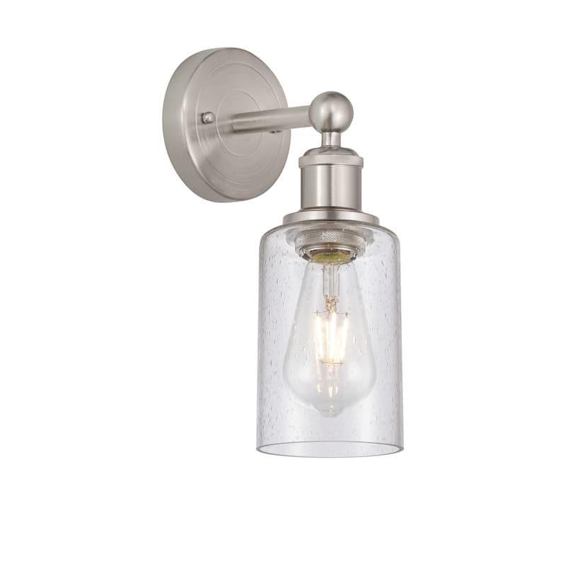 Innovations Lighting Clymer - 1 Light 4" Sconce - Seedy/Brushed Satin Nickel