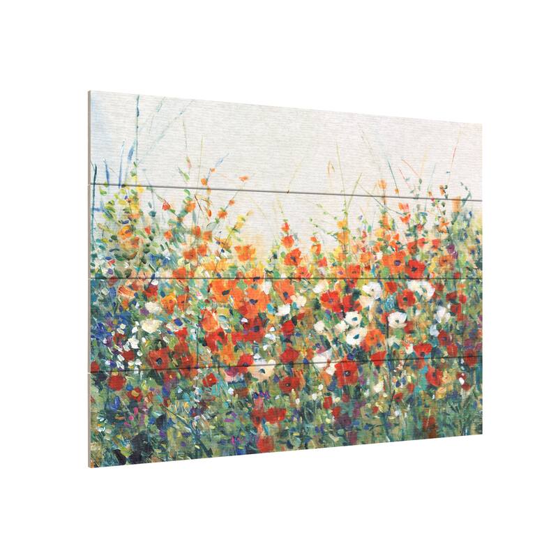 Tim OToole 'Garden in Bloom I' Wood Slat Art - 12x16