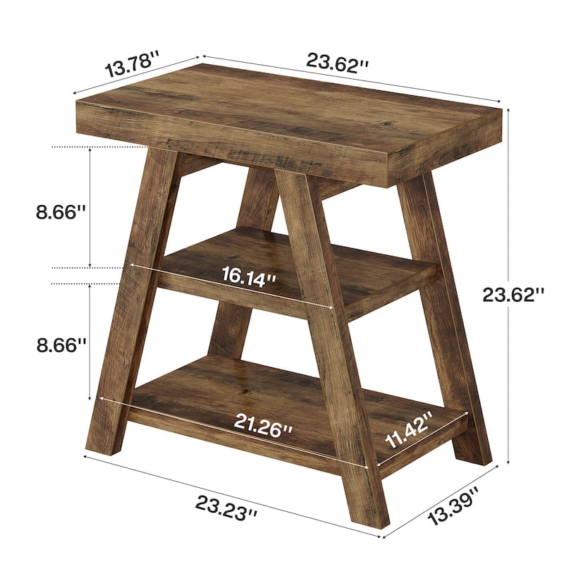 Side Table with Storage, Nightstand, Wooden End Table, Sofa/Bedside Table for Living Room, Bedroom