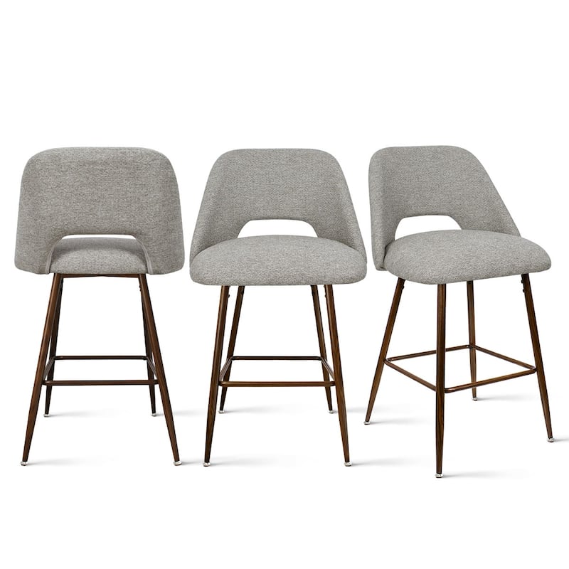 3 Pieces Counter Stool with Metal Frame (Set of 3)
