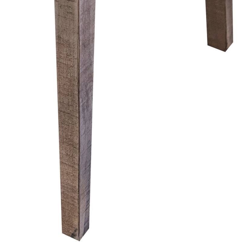 Sevy Side Dining Chair Set of 2, Padded Square Back and Seat, Brown Wood