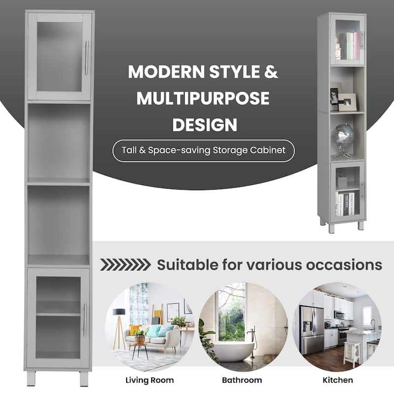 Costway 71'' Tall Tower Bathroom Storage Cabinet Organizer Display - See Details