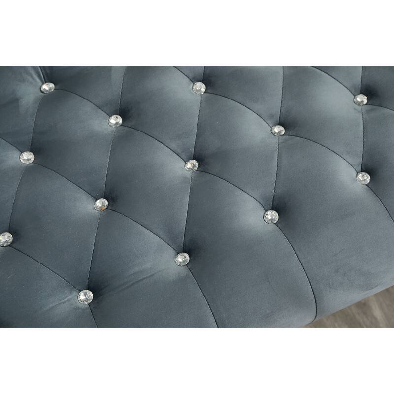 Velvet Rolled Arm Chesterfield Loveseat