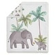 preview thumbnail 3 of 4, Sweet Jojo Designs Watercolor Elephants Boy Girl Gender Neutral 4p Nursery Crib Bedding Set Green Grey Jungle Safari Palm Trees