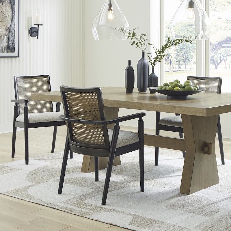Signature Design by Ashley Galliden Black/Gray Dining Arm Chair - 22.13"W x 22.38"D x 35.13"H