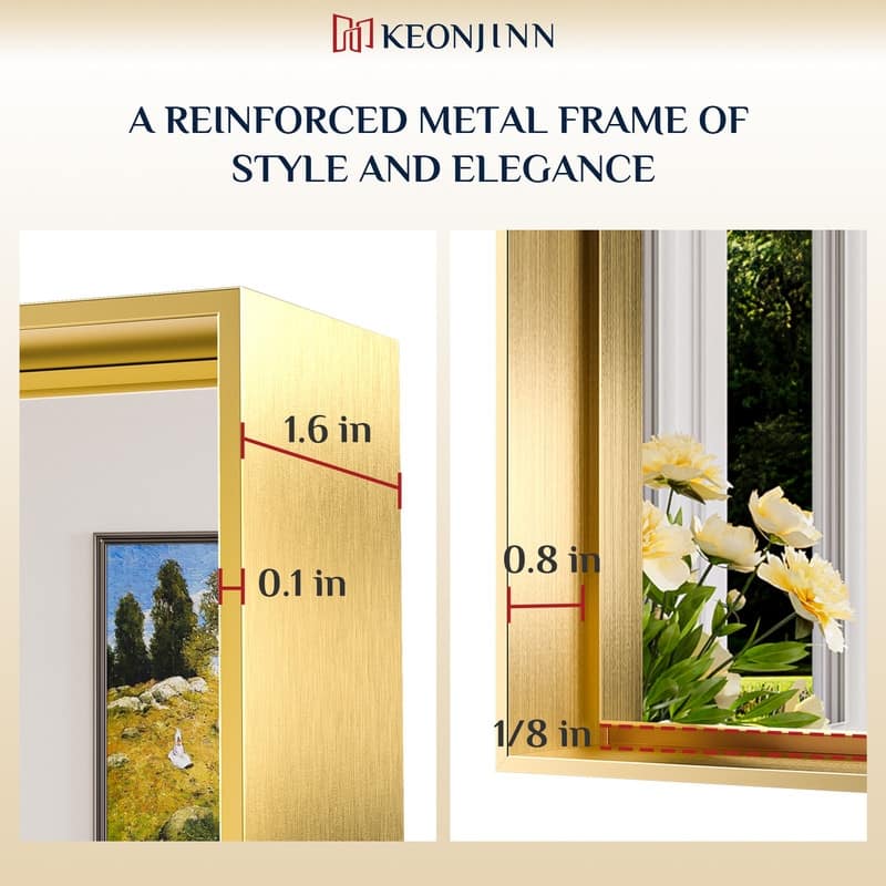 Keonjinn Aluminum Framed Wall Mount Bathroom Vanity Mirror