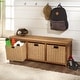 preview thumbnail 7 of 10, Badger Basket Kid's Storage Bench with Woven Top and Baskets - 41.5" x 13.75" x 15.75" Brown