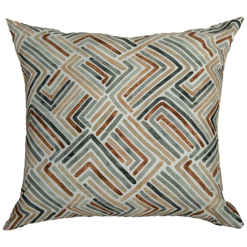 Rizzy Home Grey/Neutrals Geometric Transitional Outdoor Throw Pillow