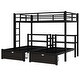 preview thumbnail 10 of 9, Full XL over Twin Size Metal Triple Bunk Bed with Drawers