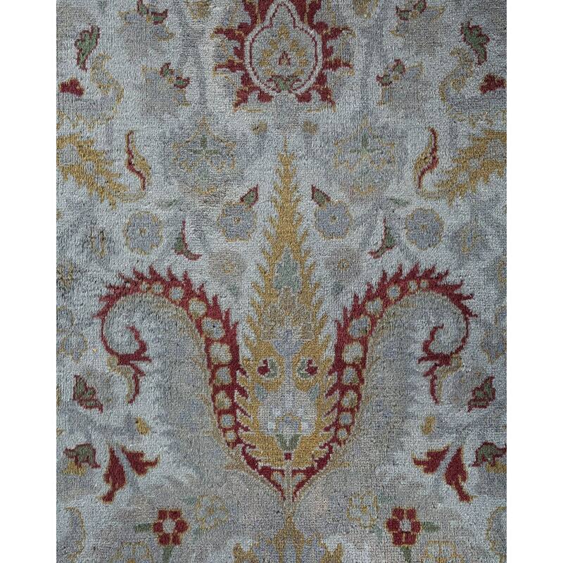 Overton Hand Knotted Wool Vintage Inspired Modern Contemporary Overdyed Gray Area Rug - 10' 1" x 14' 5"