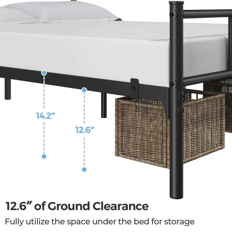 Yaheetech Classic Platform Bed Metal Frame with Headboard