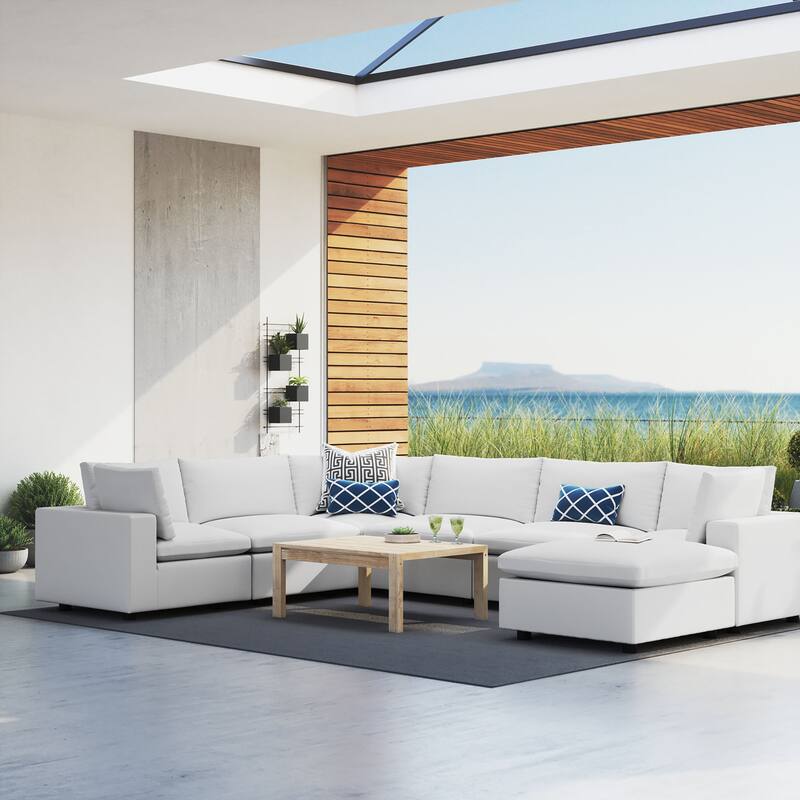 Commix 7-Piece Sunbrella® Outdoor Patio Sectional Sofa - White