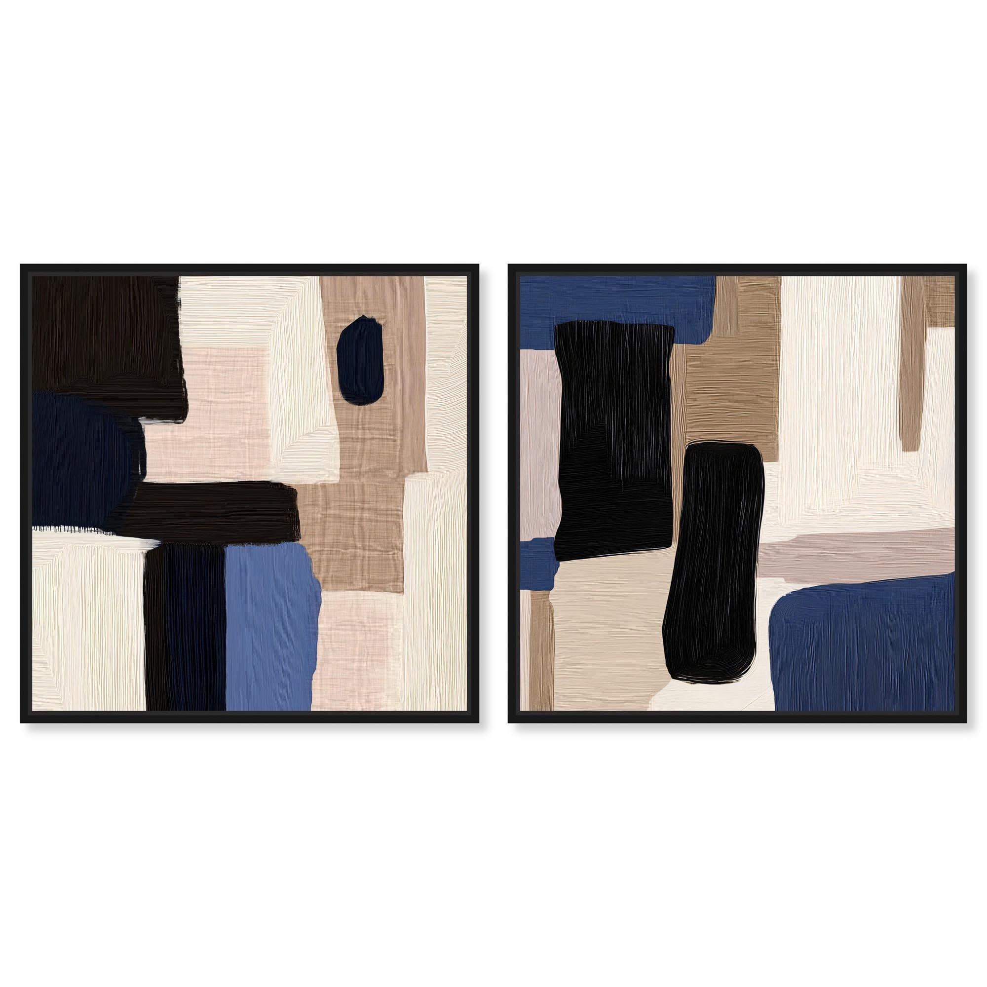 Modern Minimal Abstract Modern Art Set of 2 Canvas Print by Art Remedy