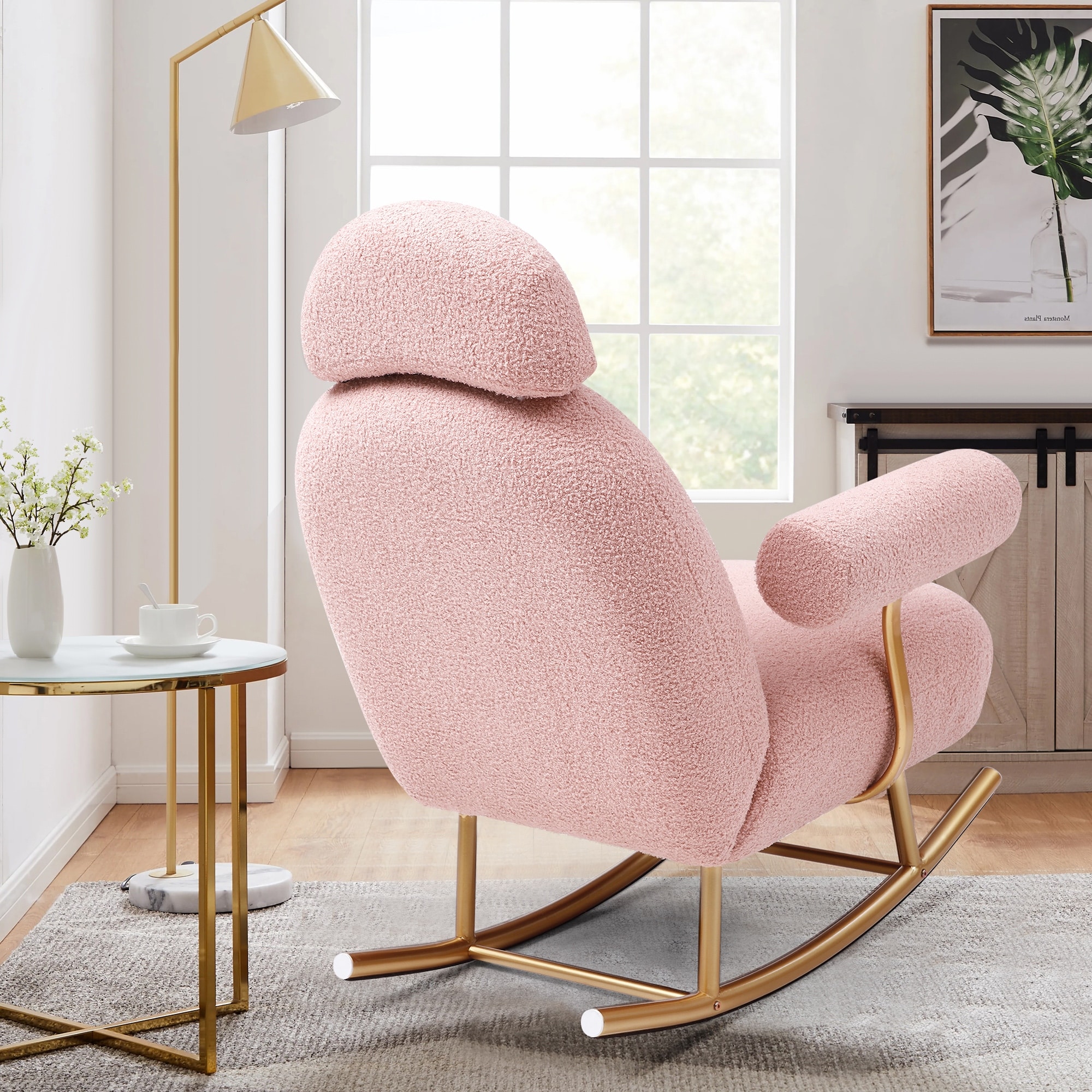 High back upholstered rocking chair best sale