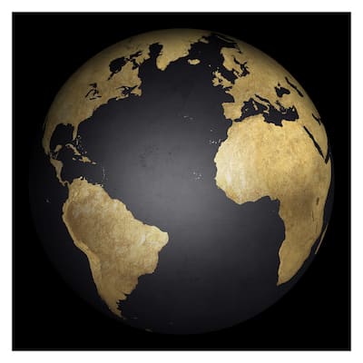 Black & Gold Globe by Belle Maison Canvas Art Print