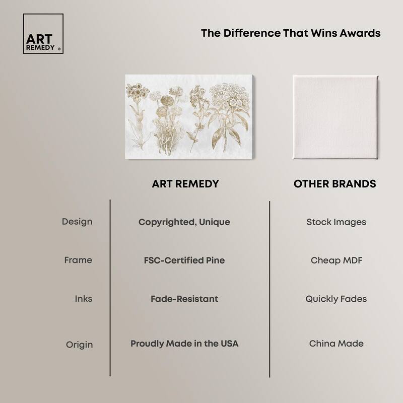 Floral Selection Quad Canvas by Art Remedy, Gallery Wrapped