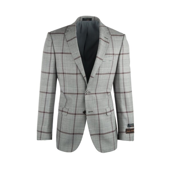 Sangria Cream and Black Houndstooth with Brown Windowpane Pure Wool Jacket Jacket by Tiglio Luxe. Opens flyout.