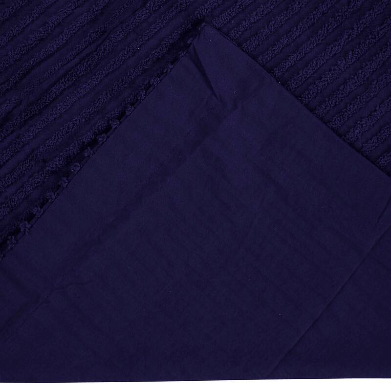 Better Trends Jullian Bold Stripes Design 100% Cotton Tufted Shams Machine Washable Tumble Dry