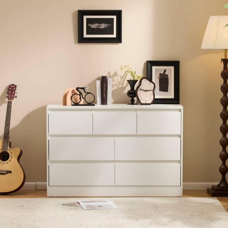 Modern White P2 Particle Board Dresser