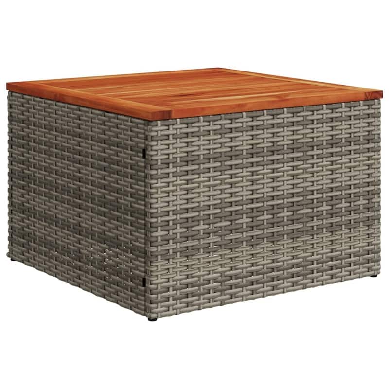 vidaXL Patio Table Outdoor Garden Firniture Side Tea Coffee Table Poly Rattan - 21.7 x 21.7 x 14.6 in