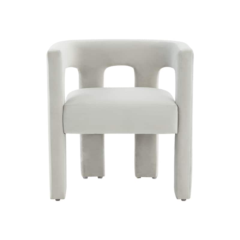 SAFAVIEH Couture Deandre Cut Out Accent Chair (Fully Assembled) - 24.8 IN W x 20.8 IN D x 26.8 IN H - Light Grey