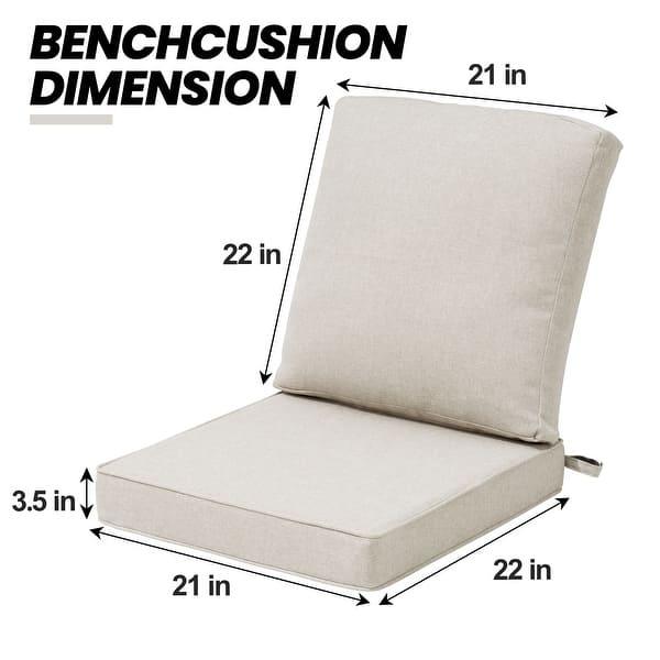 dimension image slide 6 of 14, 21 W x 22 D in. Deep Seat Outdoor Cushion Set by Crestlive Products