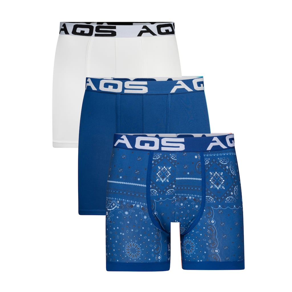 AQS Men's Bandana Print Boxer Brief 3 Pack